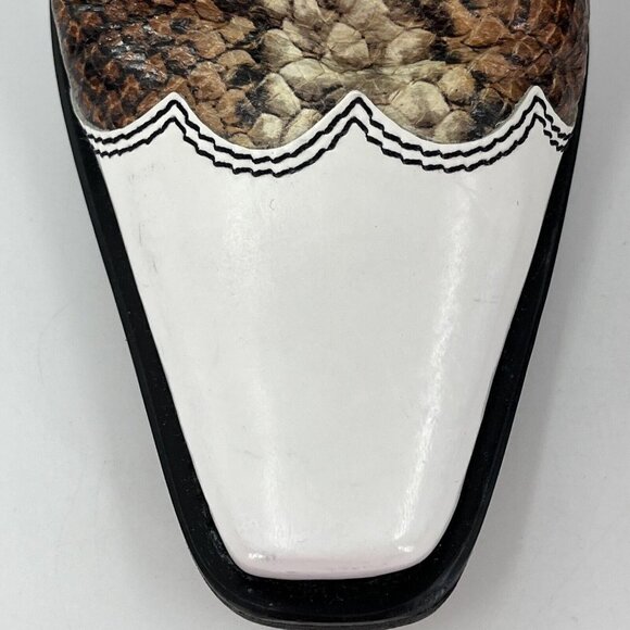 GANNI Caramel Lovina 70 Leather Cowgirl Style Ankle Boots in Snake Print US 5.5 - Picture 10 of 10